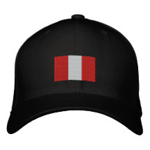 De Vlag van Peru Geborduurde Baseball Cap