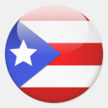 De Vlag van Puerto Rico Ronde Stickers