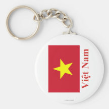 De Vlag van Vietnam met Naam in Vietnamees Sleutelhanger