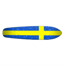 De Vlag van Zweden Bling Skateboard Deck