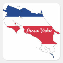 De vlagkaart van Costa Rica Stickers