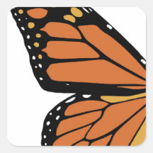 de vleugel van de monarchvlinder vierkante stickers