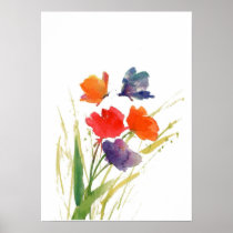 de vlinder van de waterkleur posters
