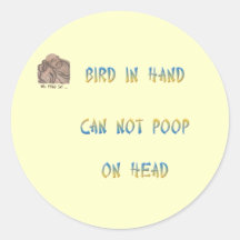 De vogel kan niet ter beschikking achterschip op h ronde sticker