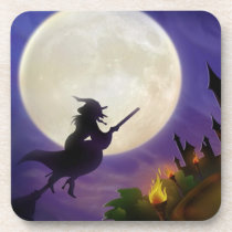 De Volle maan van de Heks van Halloween kurk onderzetters