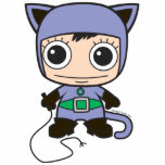 De Vrouw van de Kat van Chibi Foto Beeldjes