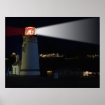 DE VUURTOREN VAN DE RIVIER UMPQUA POSTER