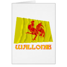 De Waalse Golvende Vlag van het Gebied met Naam Wenskaarten