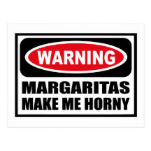 De waarschuwing MARGARITAS MAAKT ME HOORNEN Briefk Wenskaarten