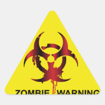 De Waarschuwing van de zombie Driehoekige Sticker