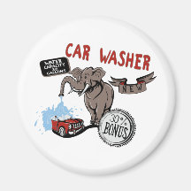 De Wasmachine van de Auto van de olifant - Grappig Koelkast Magneet