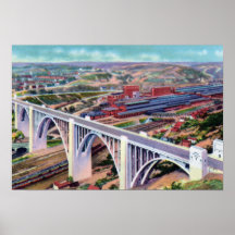 De Weg van Pittsburgh Pennsylvania Lincoln Print