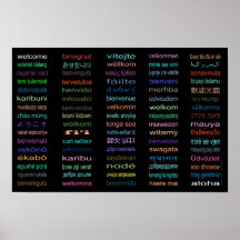 De welkom Zwarte van het Poster van 80 Talen