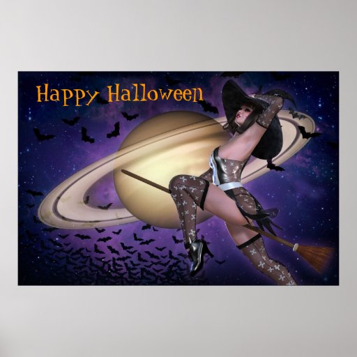 De Wensen van de heks voor Gelukkig Halloween Afdruk
