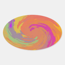 De Werveling van de regenboog Ovaalvormige Sticker