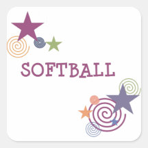 De Werveling van het softball Vierkant Sticker