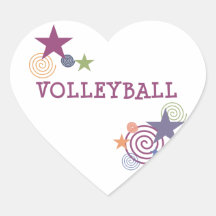 De Werveling van het volleyball Hartvormige Sticker