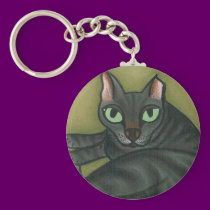 De wilde Kat "snuffelt" Keychain rond sleutelhangers
