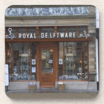 De winkel van het Delfts blauw in Delft Onderzetter