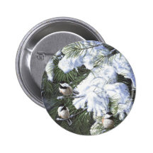 De "winter Chickadees " Speldje
