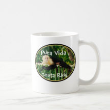 De witte Aap van het Gezicht, Pura Vida, Costa Ric Koffie Bekers