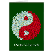 De witte en Rode kaart van rozenYin Yang