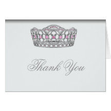 De witte Roze Prinses van de Tiara van de Prinses  Wenskaart