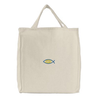 De Zak van de Schouder van Jesus Fish Embroidered Geborduurde Tas