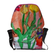 De Zak van flower power Courier Bag