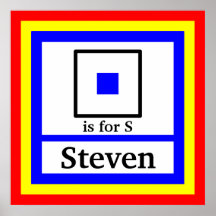 De zeevaart Vlag is voor S en de Naam van Uw Kind Posters