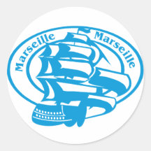 De Zegel van Marseille Ronde Stickers