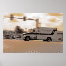 De Ziekenwagen C van de pastelkleur Print