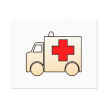 De Ziekenwagen van de cartoon Canvas Print