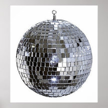 De zilveren Bal van de Disco Afdruk