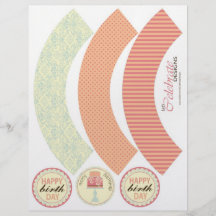 De zoete Sjabloon van Omslag Zestien Cupcake Gepersonaliseerde Folder