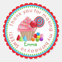 De zoete Stickers van de Lolly van Cupcake van het