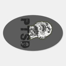 de zombie heeft PTSD Ovaalvormige Sticker