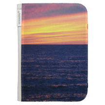 De zonsondergang op Meer Michigan ontsteekt Geval