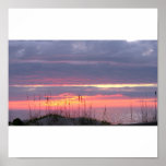 De Zonsondergang van de kust Print