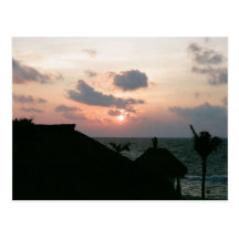De Zonsondergang van het strand Wenskaarten