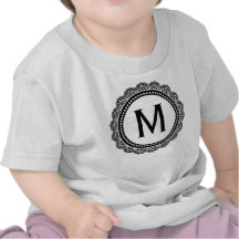 De zwart-witte Aanvankelijke Douane van het Medail T-shirts
