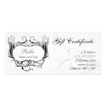 de zwart-witte Elegante Certificaten van de Gift Custom Reclamekaart
