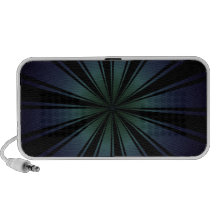 De zwarte en blauwe stralen van neontechno speaker systeem