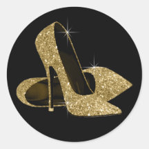 De zwarte Gouden Hoge Stickers van de Schoen van d