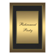 De zwarte Gouden Partij van de Pensionering Persoonlijke Aankondiging