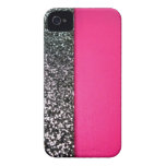 De zwarte & het roze schitteren iphonedekking iPhone 4 hoesje