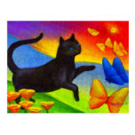 De zwarte het Schilderen van de Kat Kunst van Vlin Wens Kaart