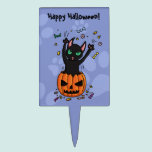 De zwarte kat die van het trick or treat van pompo cake picks