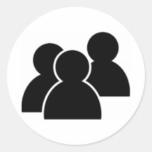 De zwarte Mensen van het Pictogram Ronde Stickers