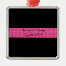 De zwarte roze gunsten van het rozenhuwelijk kerst ornament